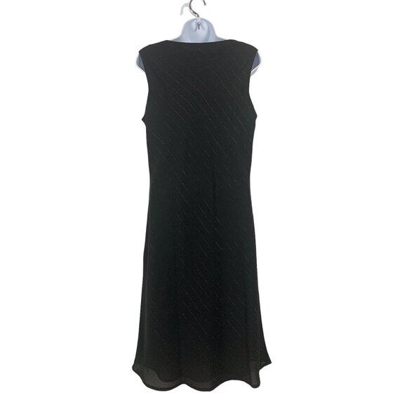 Norton Womens Sleeveless Black Dress With Subtle Stripes Size 12 Large - Picture 5 of 9